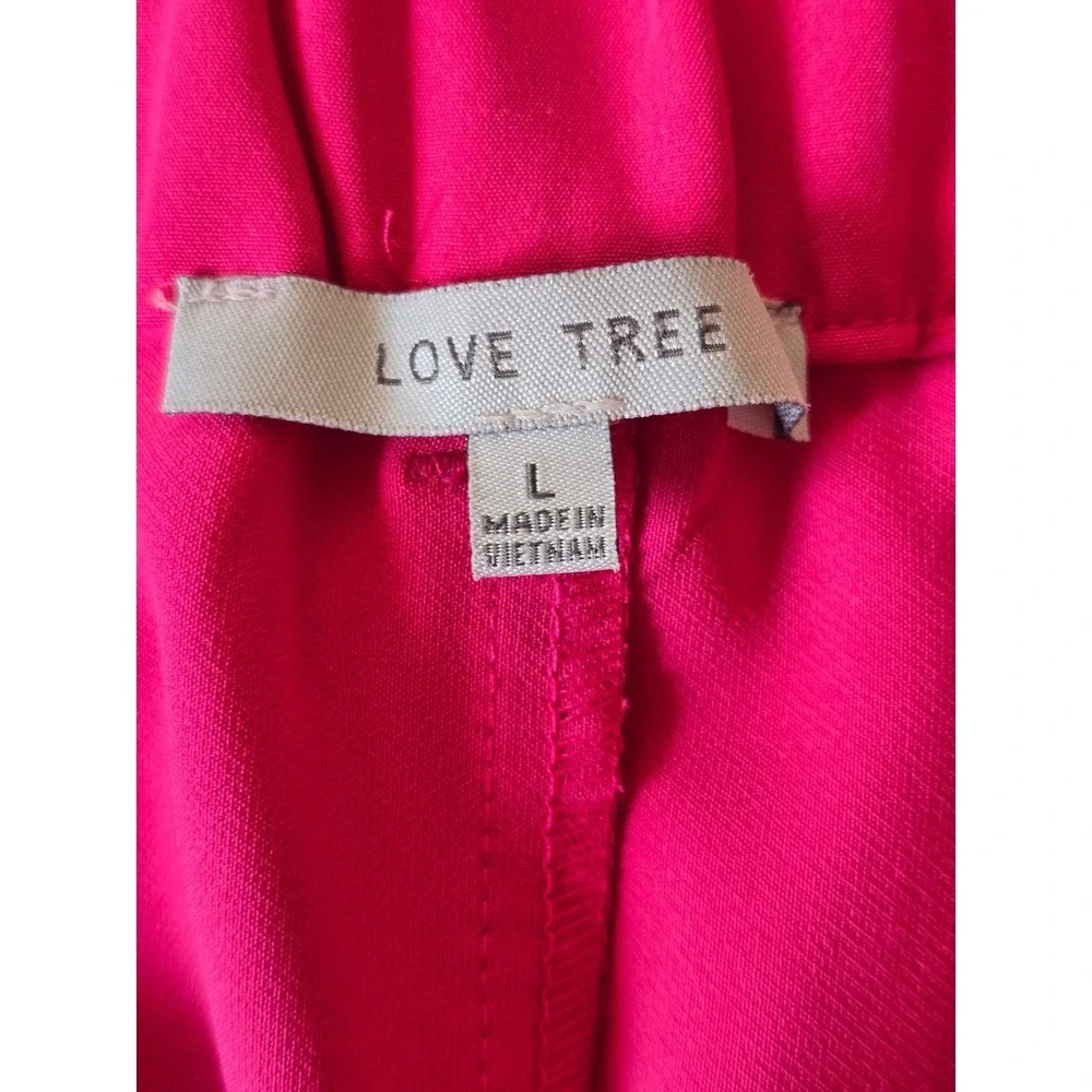 Love Tree Hot Pink Pleated High Waist Shorts Womens Large 6892PH Elastic Back
